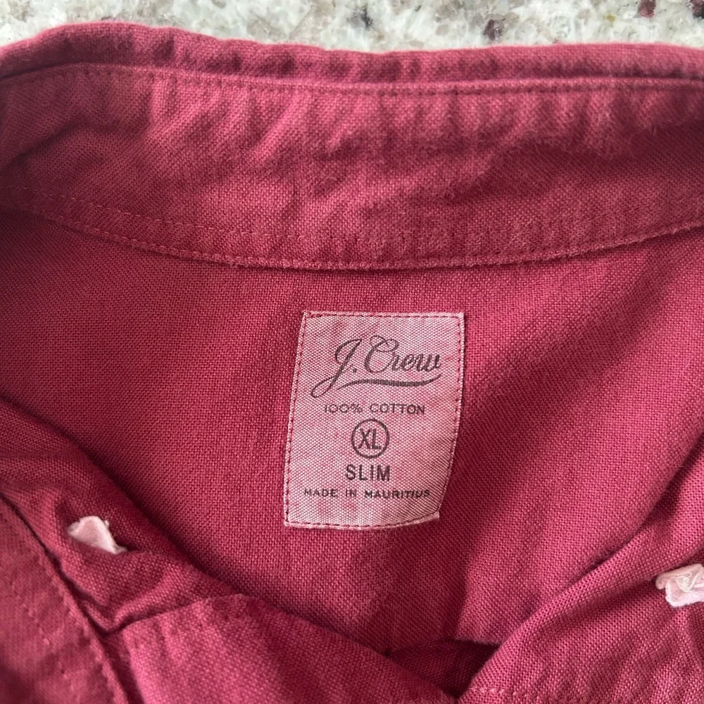 J. Crew Casual Red Button-Down Shirt - Picture 2 of 4